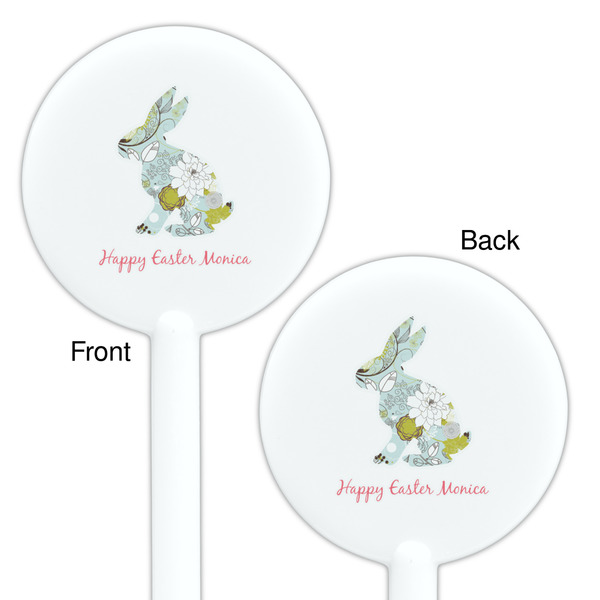 Easter Birdhouses White Plastic 5.5" Stir Stick - Double Sided - Round - Front & Back