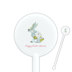 Easter Birdhouses 5.5" Round Plastic Stir Sticks - White - Double Sided (Personalized)