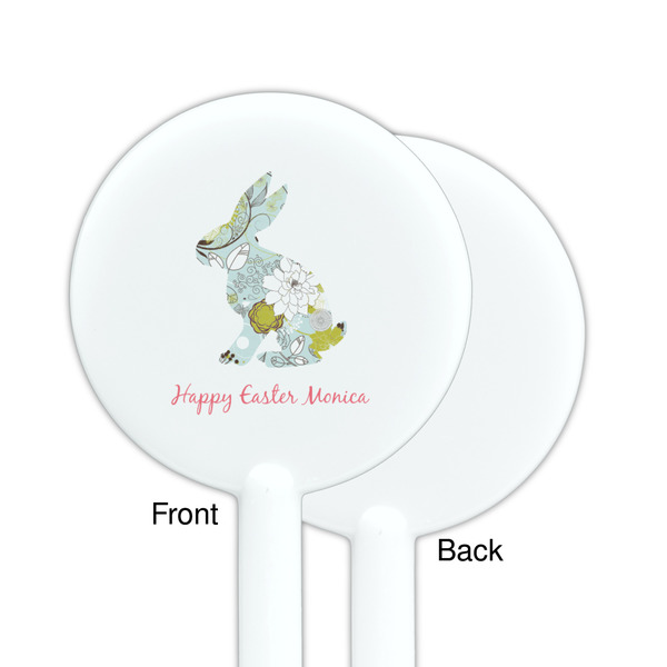 Easter Birdhouses White Plastic 5.5" Stir Stick - Single Sided - Round - Front & Back