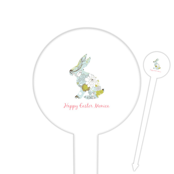 Custom Easter Birdhouses 6" Round Plastic Food Picks - White - Single Sided (Personalized)