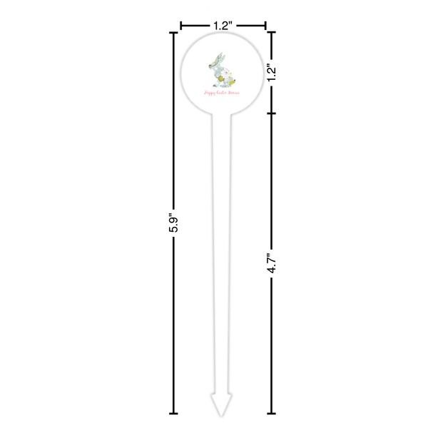 Easter Birdhouses White Plastic 6" Food Pick - Round - Dimensions