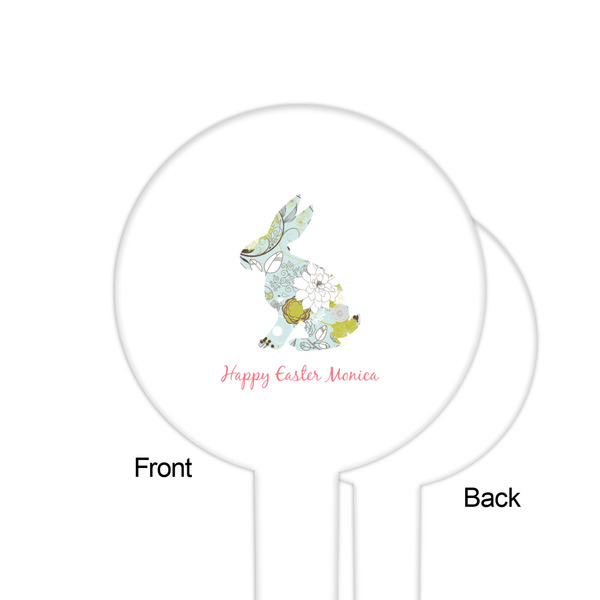 Easter Birdhouses White Plastic 6" Food Pick - Round - Single Sided - Front & Back