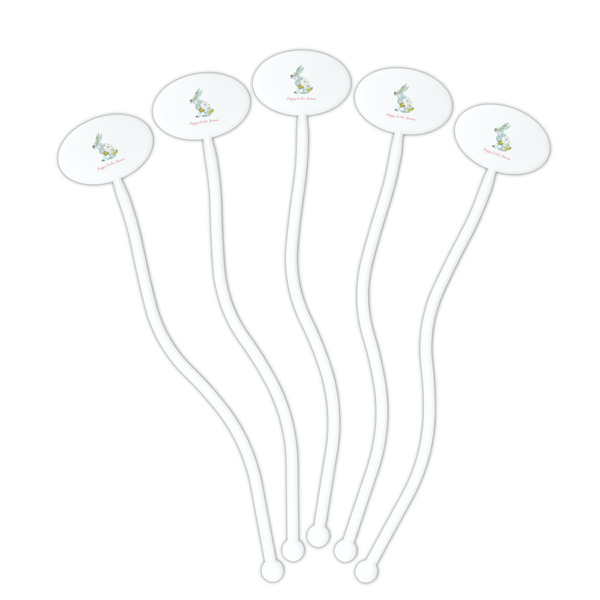 Easter Birdhouses White Plastic 7" Stir Stick - Oval - Fan