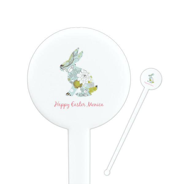 Custom Easter Birdhouses Round Plastic Stir Sticks (Personalized)