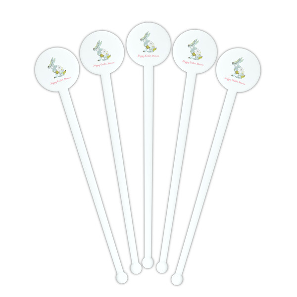 Easter Birdhouses White Plastic 7" Stir Stick - Round - Fan View