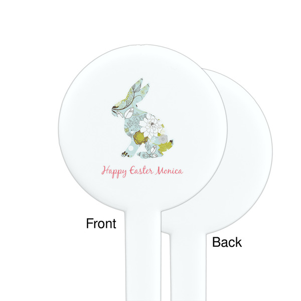 Easter Birdhouses White Plastic 7" Stir Stick - Single Sided - Round - Front & Back