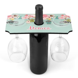 Easter Birdhouses Wine Bottle & Glass Holder (Personalized)