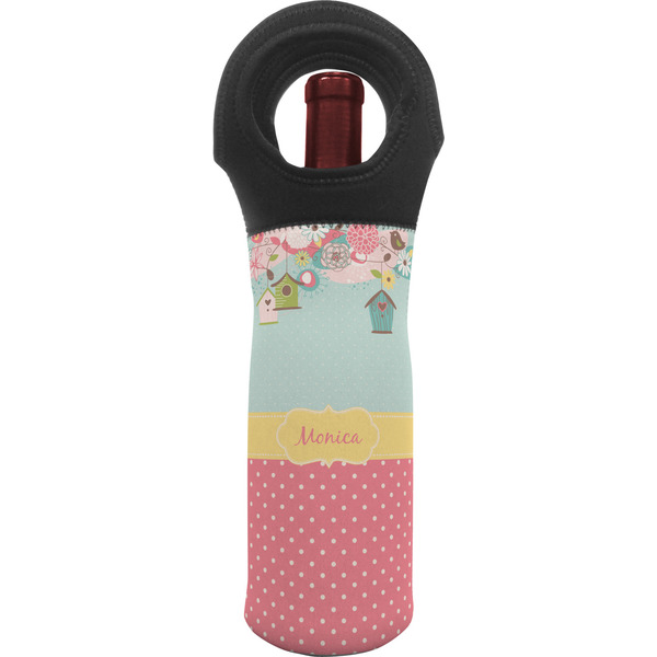 Custom Easter Birdhouses Wine Tote Bag (Personalized)