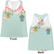 Easter Birdhouses Womens Racerback Tank Tops - Medium - Front and Back
