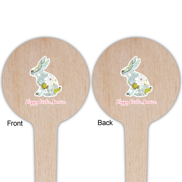 Easter Birdhouses Wooden 4" Food Pick - Round - Double Sided - Front & Back