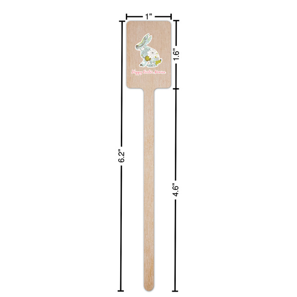 Easter Birdhouses Wooden 6.25" Stir Stick - Rectangular - Dimensions