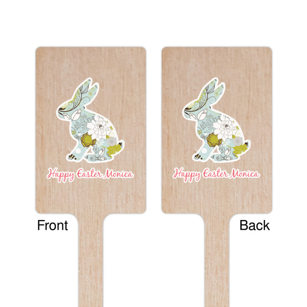 Easter Birdhouses Wooden 6.25" Stir Stick - Rectangular - Double Sided - Front & Back