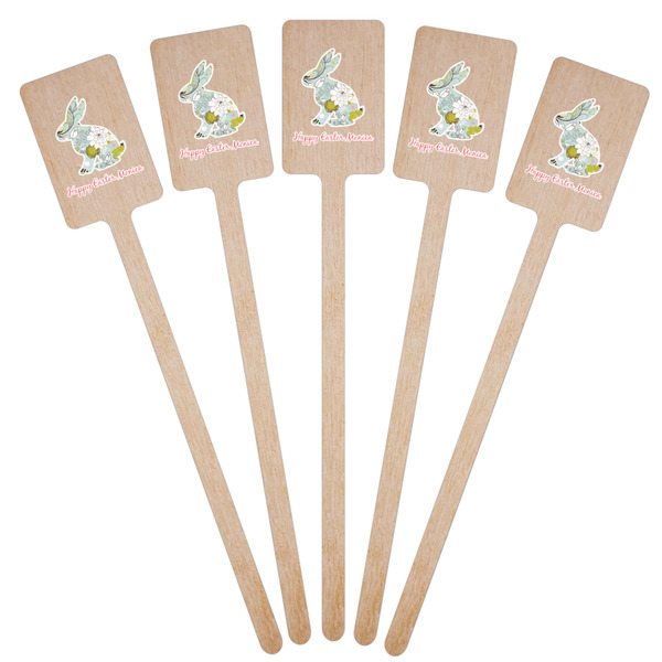 Easter Birdhouses Wooden 6.25" Stir Stick - Rectangular - Fan View
