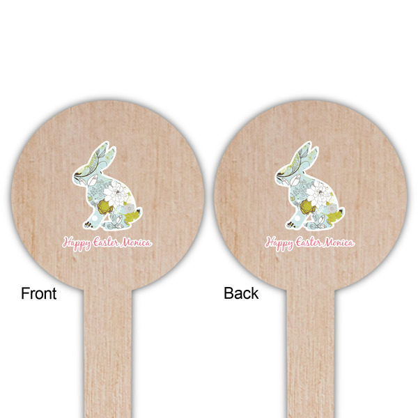 Easter Birdhouses Wooden 6" Food Pick - Round - Double Sided - Front & Back