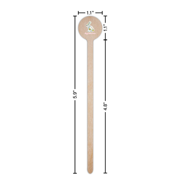 Easter Birdhouses Wooden 6" Stir Stick - Round - Dimensions