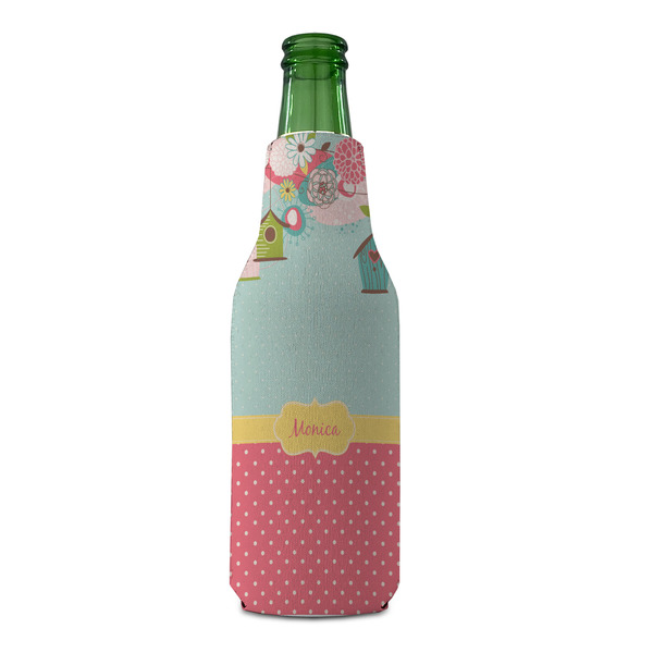 Easter Birdhouses Zipper Bottle Cooler - FRONT (bottle)