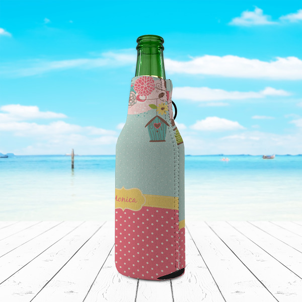 Easter Birdhouses Zipper Bottle Cooler - LIFESTYLE