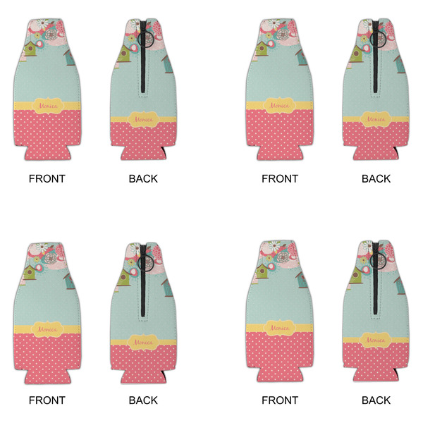 Easter Birdhouses Zipper Bottle Cooler - Set of 4 - APPROVAL