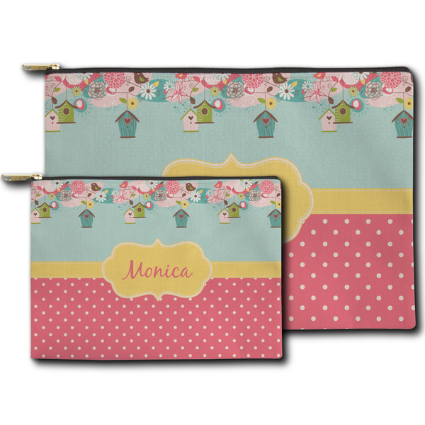 Easter Birdhouses Zippered Pouches - Size Comparison