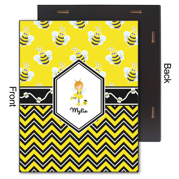 Buzzing Bee 11x14 Wood Print - Front & Back View