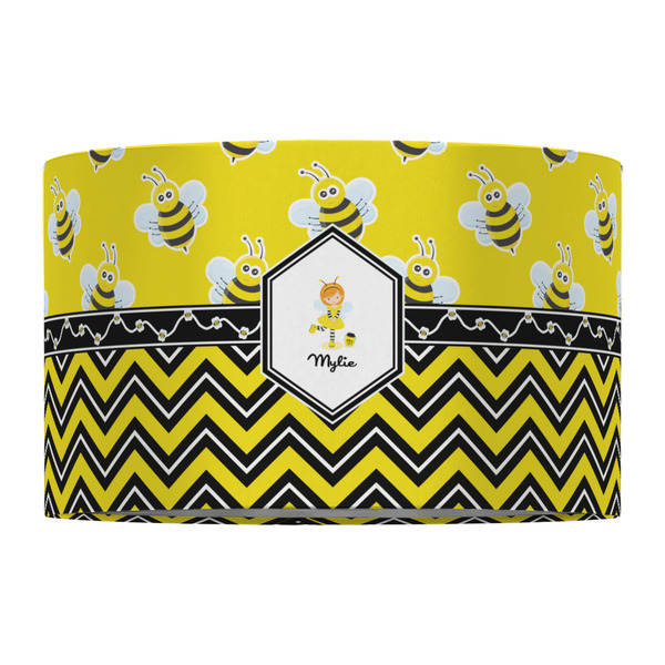 Buzzing Bee 12" Drum Lampshade - FRONT (Fabric)