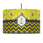 Buzzing Bee 12" Drum Pendant Lamp - Fabric (Personalized)