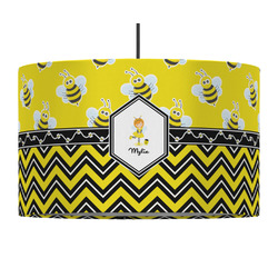 Buzzing Bee 12" Drum Pendant Lamp - Fabric (Personalized)
