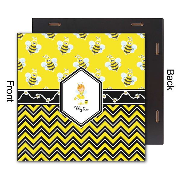 Buzzing Bee 12x12 Wood Print - Front & Back View