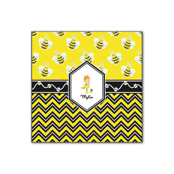 Custom Buzzing Bee Wood Print - 12x12 (Personalized)