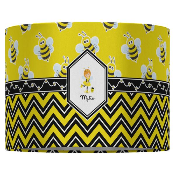 Buzzing Bee 16" Drum Lampshade - FRONT (Fabric)