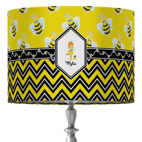 Custom Buzzing Bee 16" Drum Lamp Shade - Fabric (Personalized)