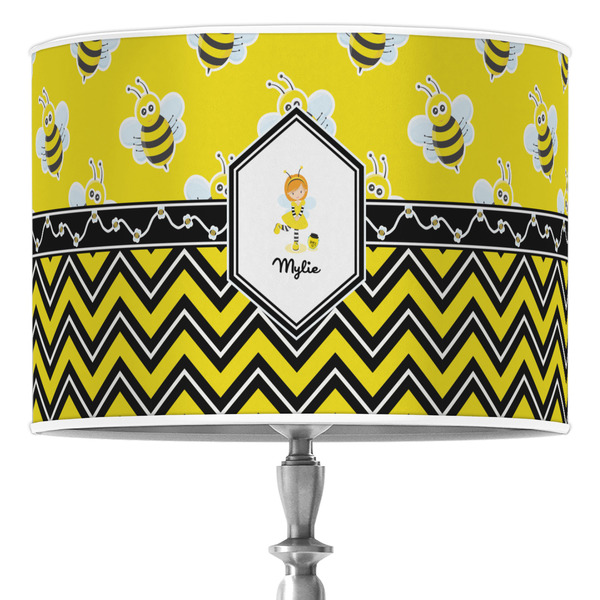 Custom Buzzing Bee 16" Drum Lamp Shade - Poly-film (Personalized)