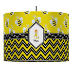 Buzzing Bee 16" Drum Pendant Lamp - Fabric (Personalized)