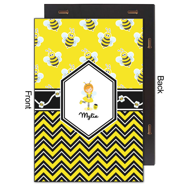 Buzzing Bee 20x30 Wood Print - Front & Back View