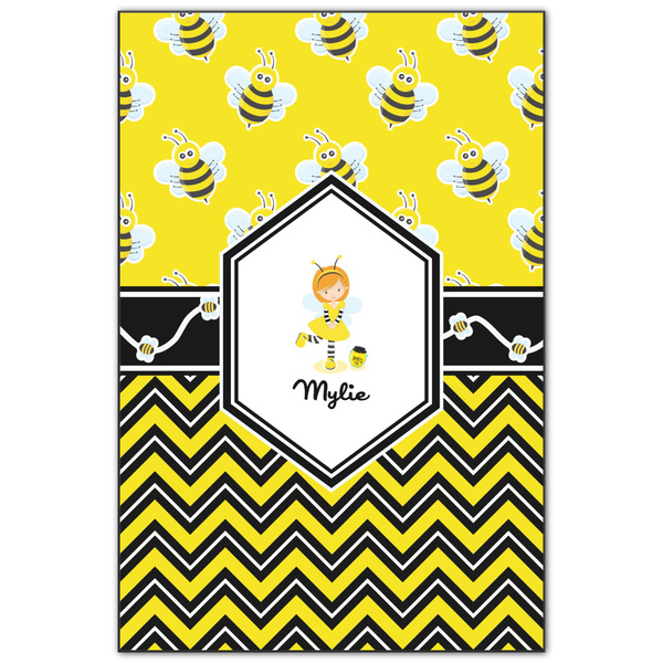 Custom Buzzing Bee Wood Print - 20x30 (Personalized)