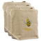 Buzzing Bee 3 Reusable Cotton Grocery Bags - Front View