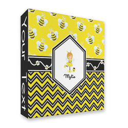 Buzzing Bee 3 Ring Binder - Full Wrap - 2" (Personalized)