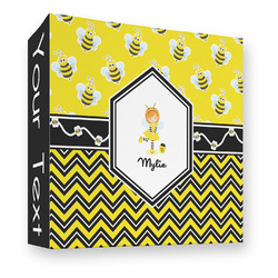 Buzzing Bee 3 Ring Binder - Full Wrap - 3" (Personalized)
