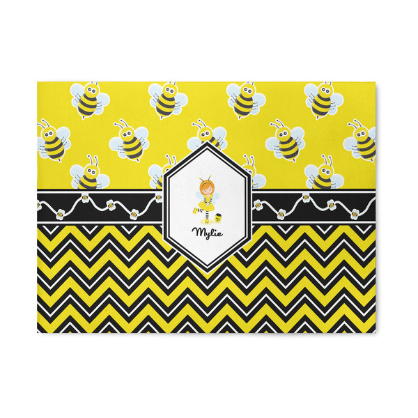 Custom Buzzing Bee 5' x 7' Indoor Area Rug (Personalized)