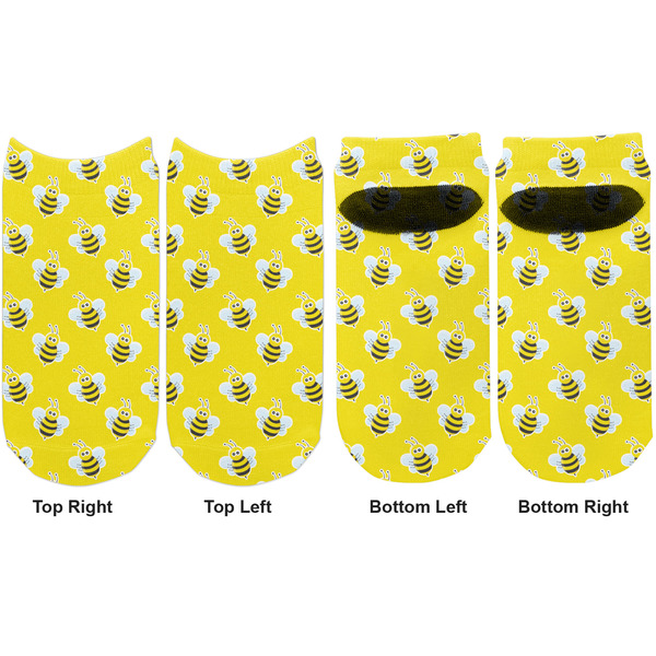 Buzzing Bee Adult Ankle Socks - Double Pair - Front and Back - Apvl