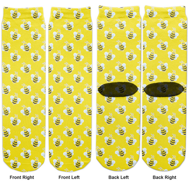 Buzzing Bee Adult Crew Socks - Double Pair - Front and Back - Apvl