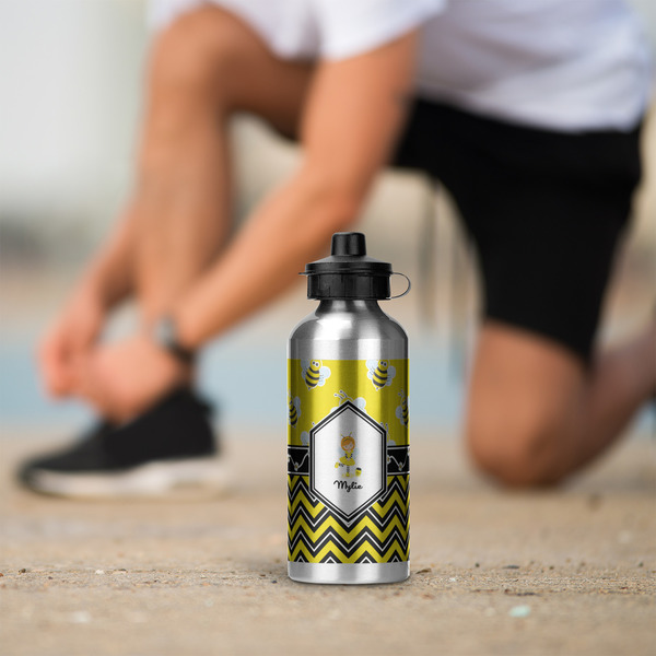 Buzzing Bee Aluminum Water Bottle - Silver LIFESTYLE