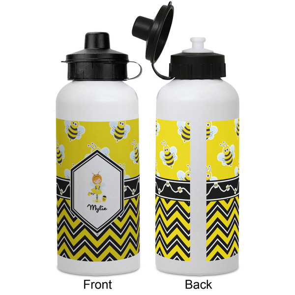 Buzzing Bee Aluminum Water Bottle - White APPROVAL