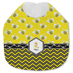 Buzzing Bee Jersey Knit Baby Bib w/ Name or Text
