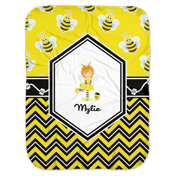 Custom Buzzing Bee Baby Swaddling Blanket (Personalized)