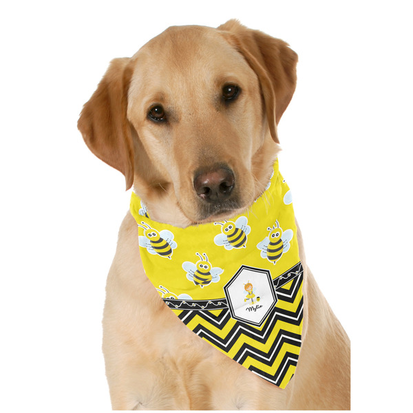 Custom Buzzing Bee Dog Bandana Scarf w/ Name or Text