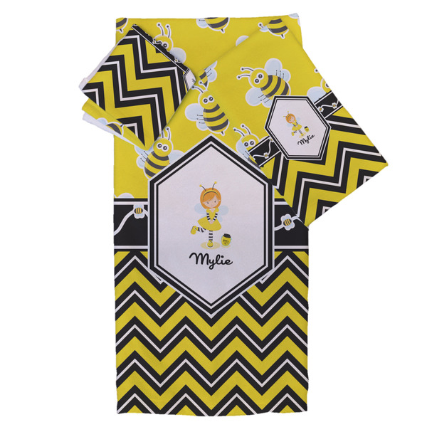 Custom Buzzing Bee Bath Towel Set - 3 Pcs (Personalized)