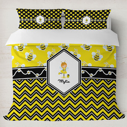 Buzzing Bee Duvet Cover Set - King (Personalized)