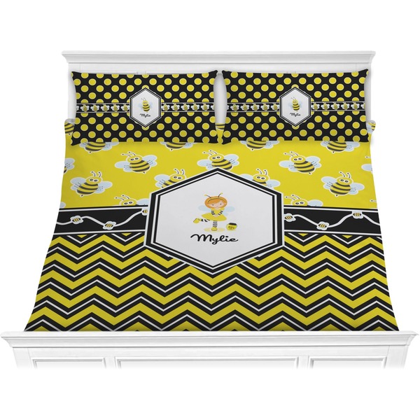 Custom Buzzing Bee Comforter Set - King (Personalized)