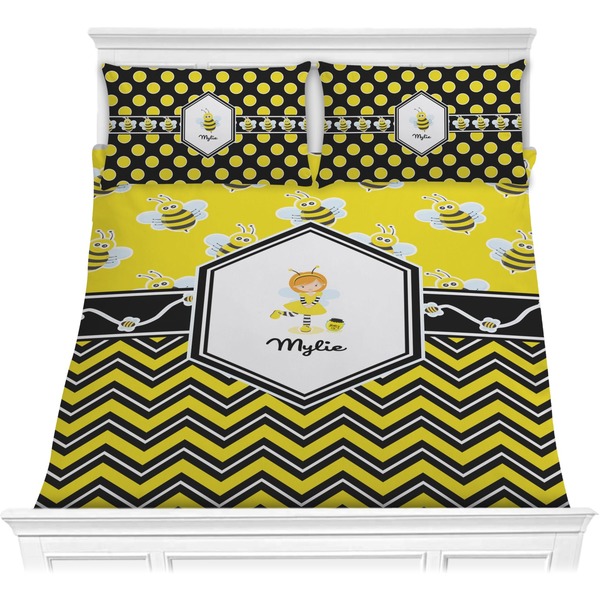 Custom Buzzing Bee Comforter Set - Full / Queen (Personalized)